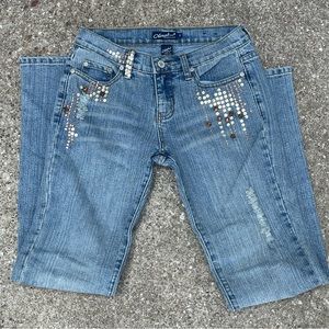 Clash Jeans USA Bronze and gold embellished jeans - size 3